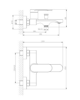 Смеситель Orange Vesper M10-100b для ванны и душа
